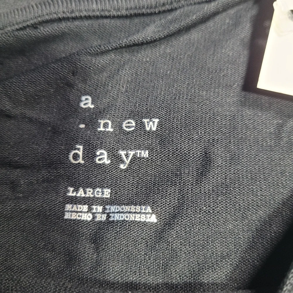 2 Pack A New Day Black Large T Shirt Womens Crew Neck Basic Essential Tee - Picture 5 of 6